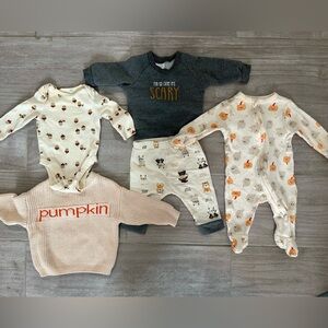 Fall Autumn Halloween Baby Clothes bundle 0-3 months